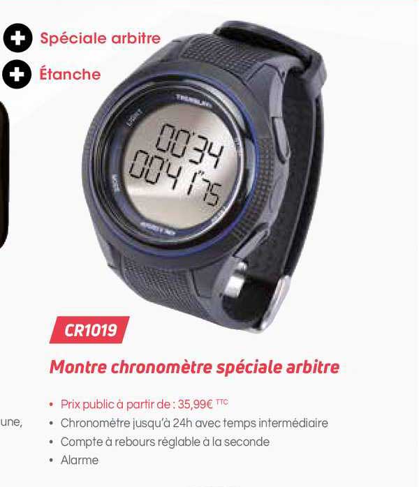 montre chronomètre spéciale arbitre cr1019