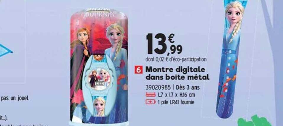 montre digitale dans boite metal