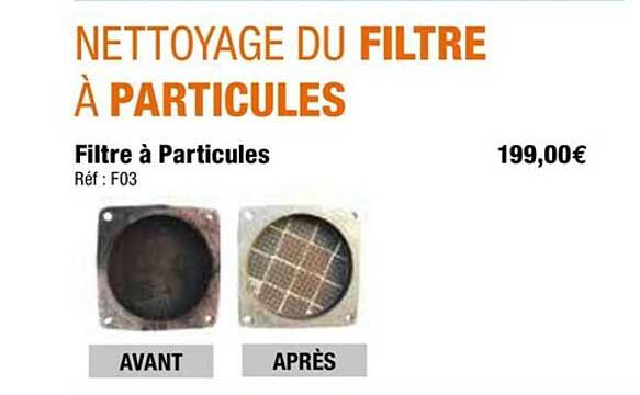 nettoyage du filtre à particules
