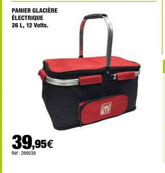 panier glacière électrique 26 l, 12 volts