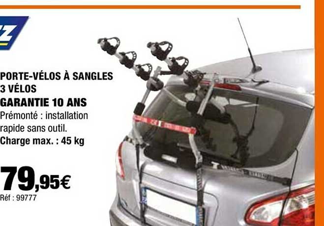 porte-vélos à sangles 3 vélos garantie 10 ans mottez