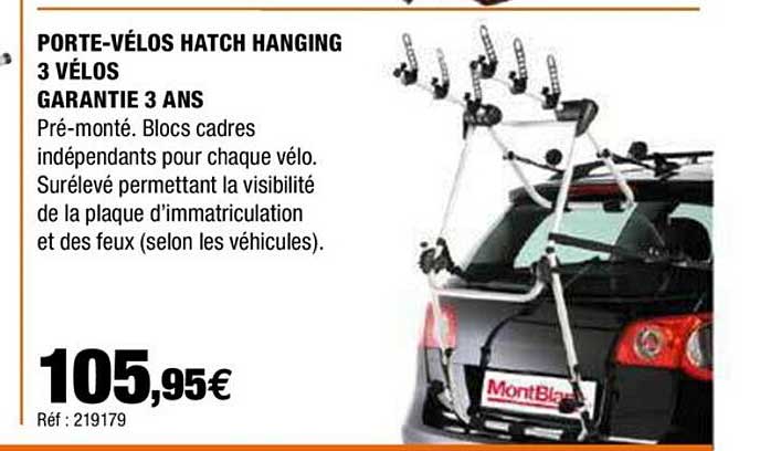porte-vélos hatch hanging 3 vélos garantie 3 ans