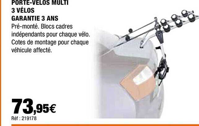 porte-velos multi 3 vélos garantie 3 ans