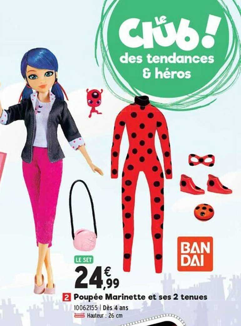 poupee marinette et ses 2 tenues