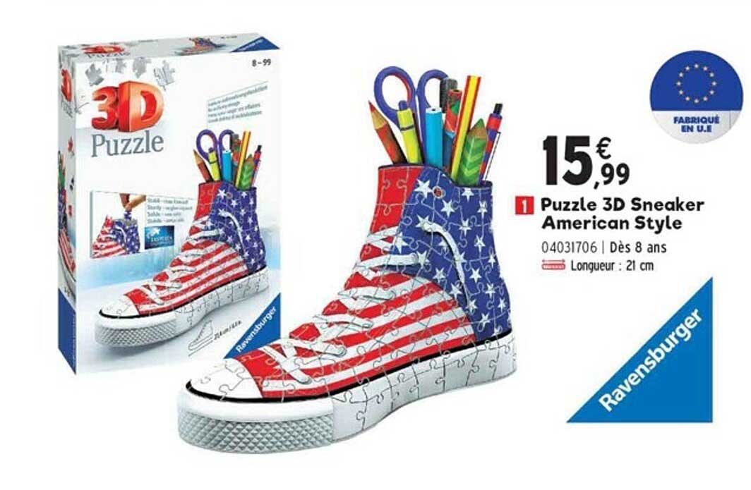 puzzle 3d sneaker american style