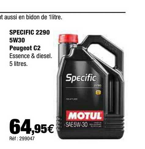 specific 2290 5w30 peugeot c2 motul