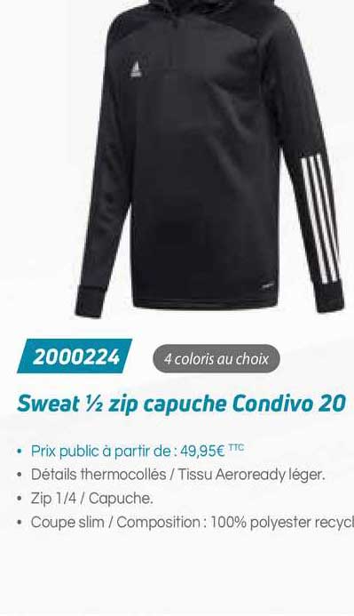 sweat 1-2 zip capuche condivo 20 2000224