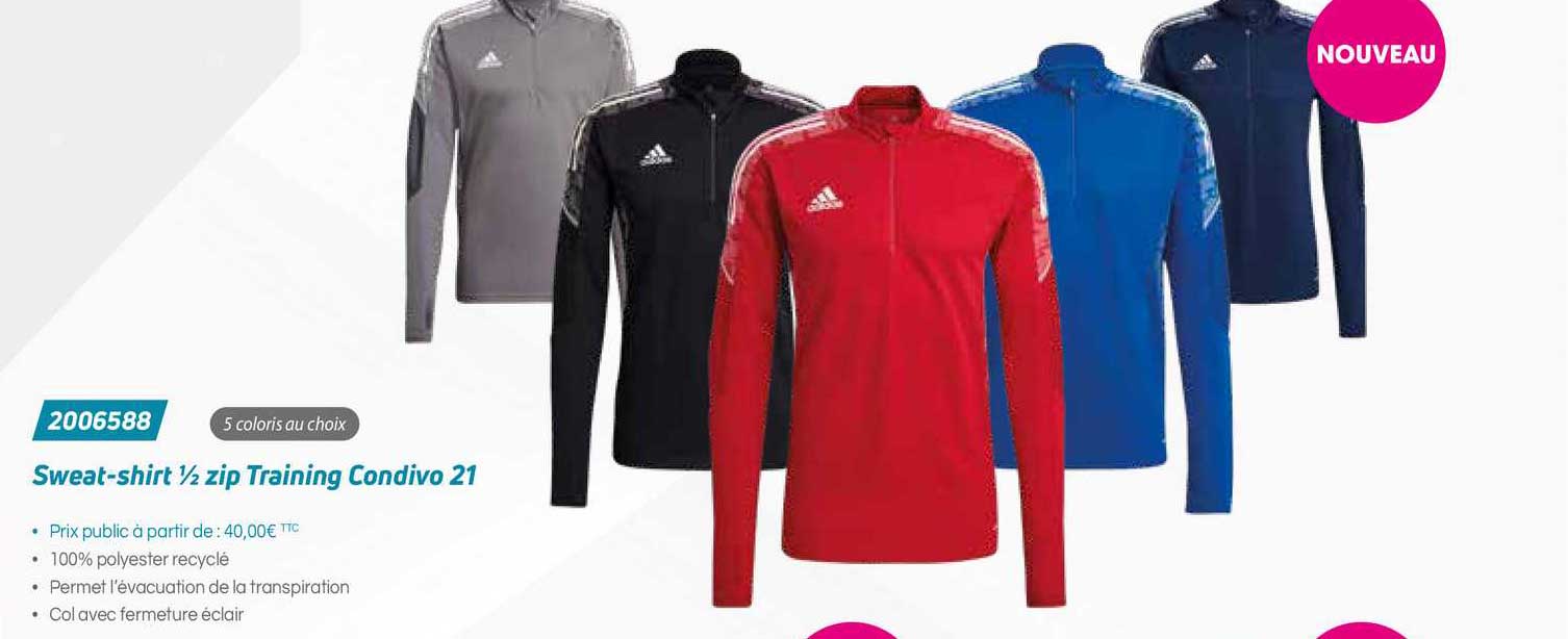 sweat-shirt 1-2 zip training condivo 21 2006588