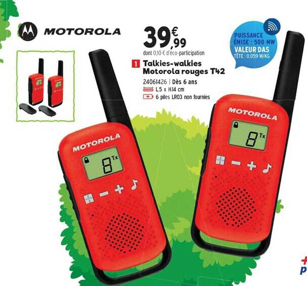 talkies-walkies motorola rouges t42