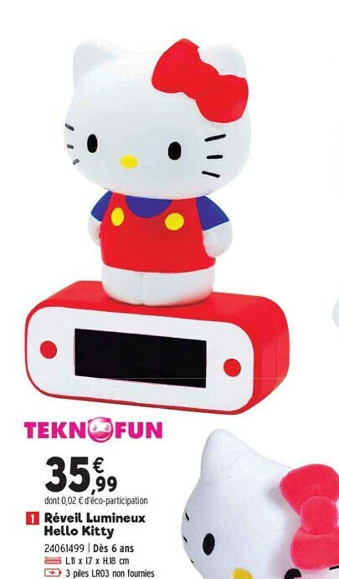 teknofun reveil lumineux hello kitty