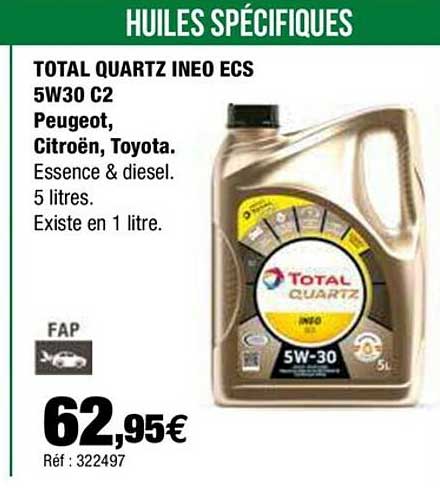 total quartz ineo ecs 5w30 c2 peugeot, citroën, toyota