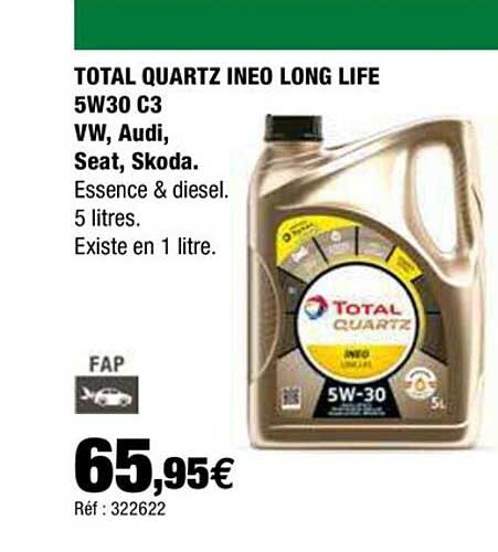 total quartz ineo long life 5w30 c3 vw, audi, seat, skoda