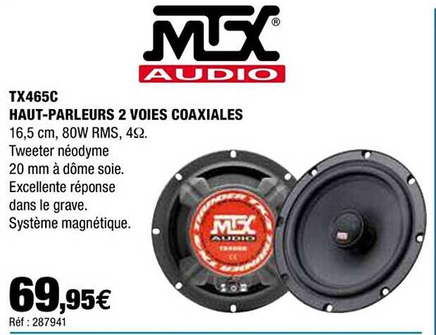 tx465c haut-parleurs 2 voies coaxiales mtx audio