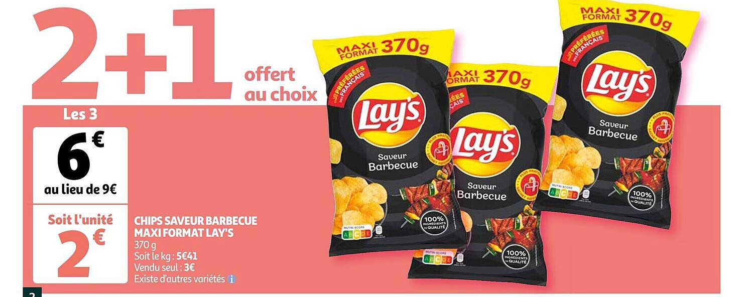 chips saveur barbecue maxi format lay's