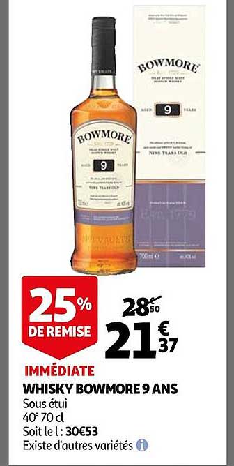 whisky bowmore 9 ans