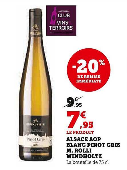 alsace aop blanc pinot gris m. rolli windholtz