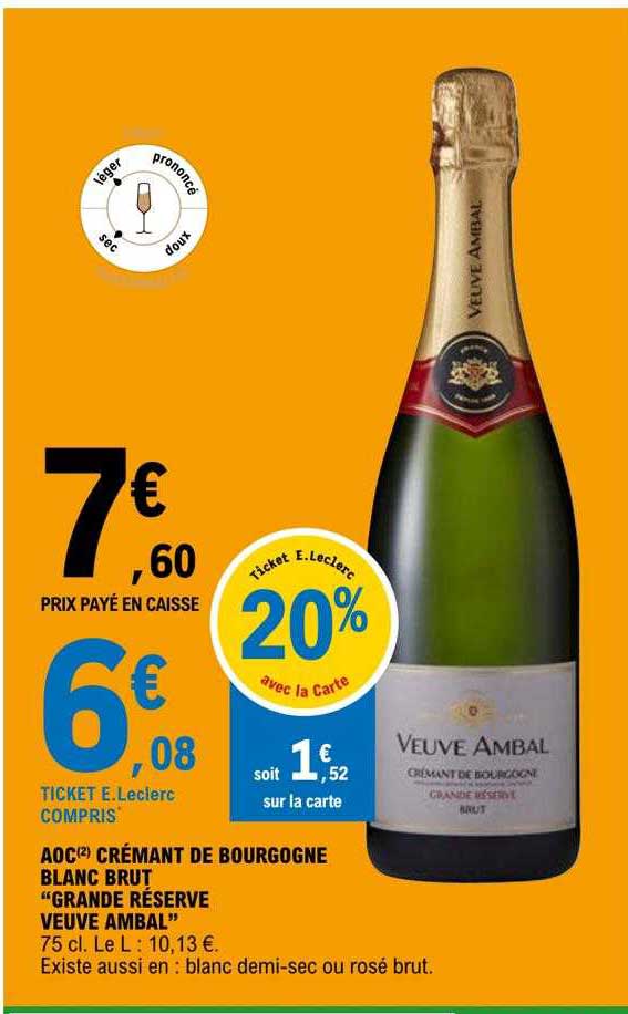 aoc crémant de bourgogne blanc brut "grande réserve veuve ambal"