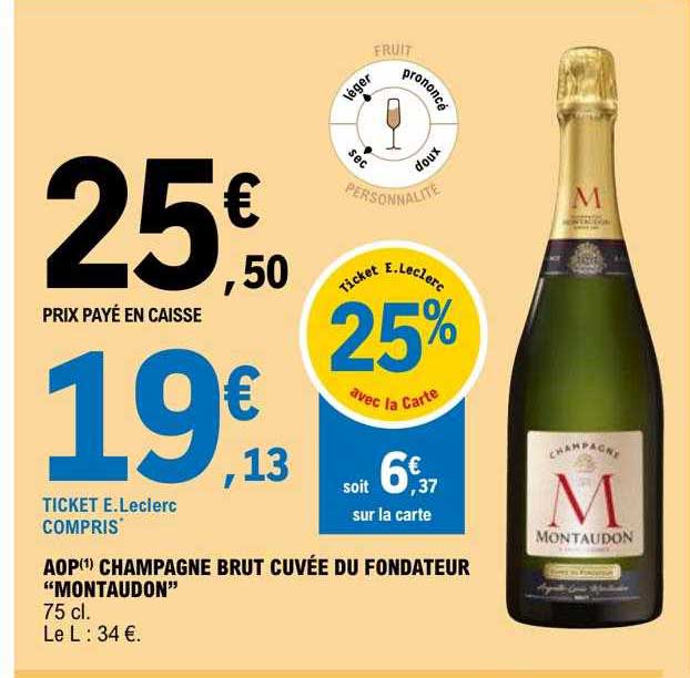 Aop Champagne Brut Cuvée Du Fondateur "montaudon"
