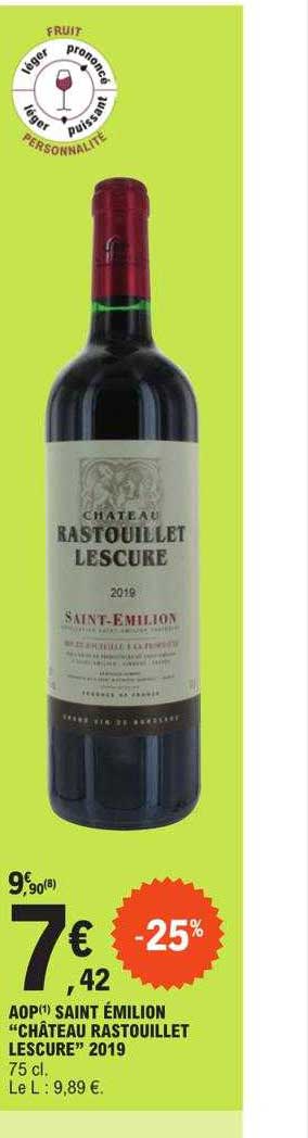 aop saint émilion "château rastouillet lescure" 2019
