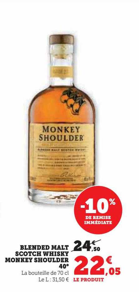 blended malt scotch whisky monkey shoulder 40°