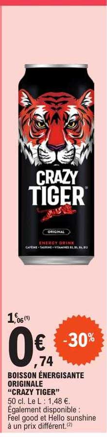 boisson énergisante originale "crazy tiger"
