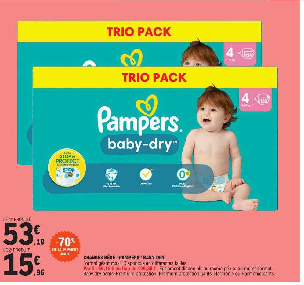changes bébé "pampers" baby-dry