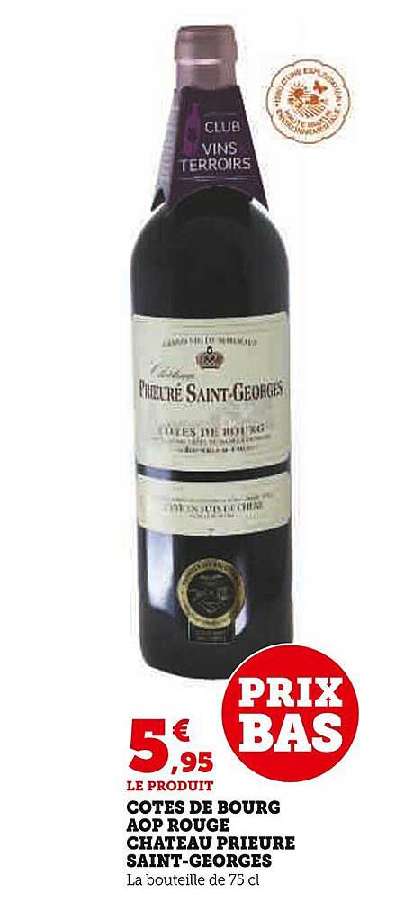 côtes de bourg aop rouge château prieuré saint-georges