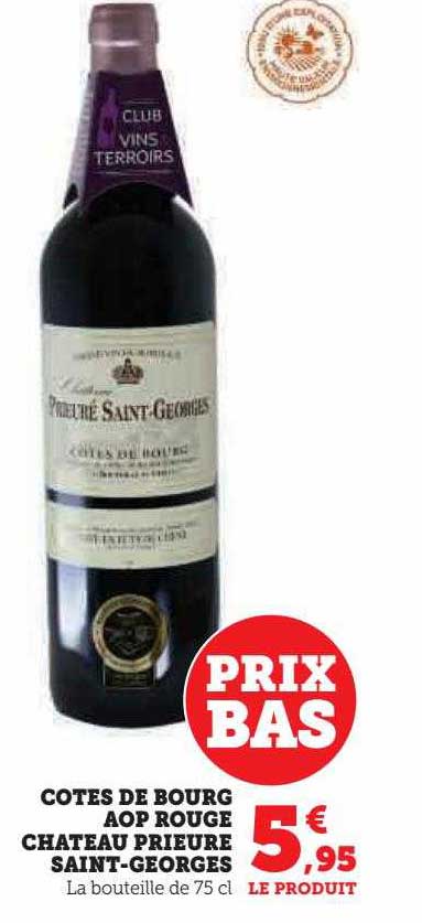 côtes de bourg aop rouge châteua prieure saint-georges