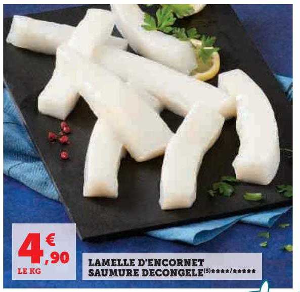lamelle d'encornet saumure décongelé