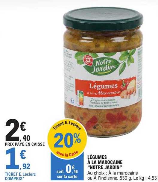 légumes à la marocaine "notre jardin"