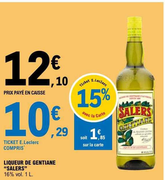Liqueur De Gentiane "salers"