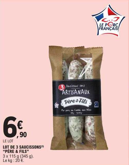 lot de 3 saucissons "père & fils"