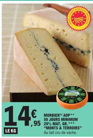 morbier aop 50 jours minimum 29% mat.gr. "monts & terroirs"