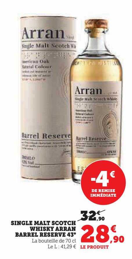 singla malt scotch whisky arran barrel réserve 43°