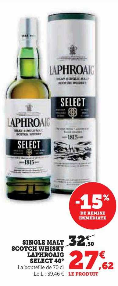 single malt scotch whisky laphroaig select 40°