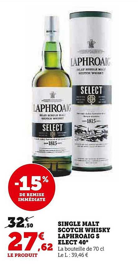 single malt scotch whisky laphroaig select 40°