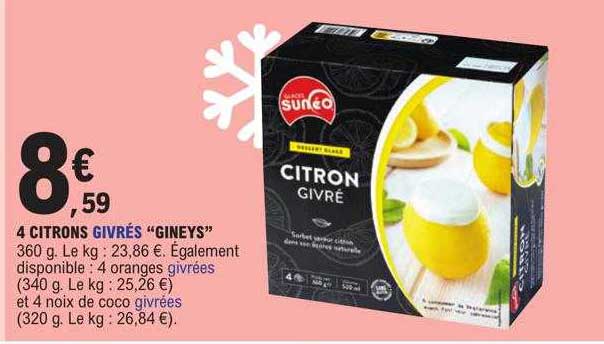 4 citrons givrés "gineys"