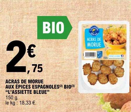 acras de morue aux épices espagnoles bio "l'assiette bleue"