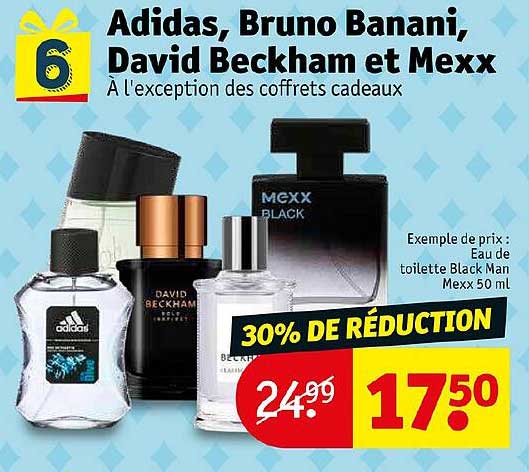 adidas, bruno banani, david beckham et mexx