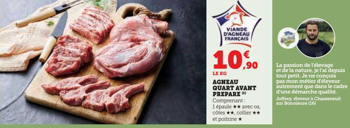 agneau quart avant préparé
