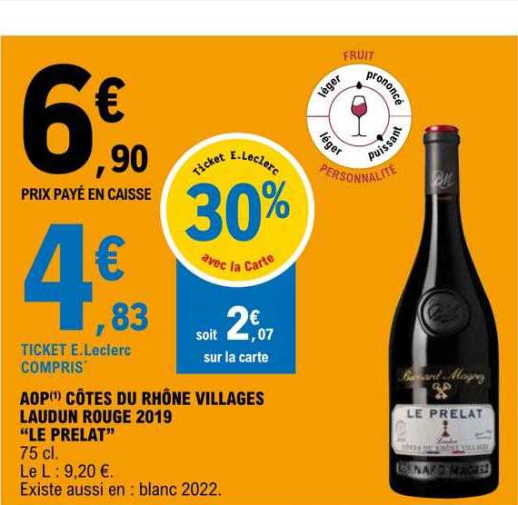 Aop Côtes Du Rhône Villages Laudun Rouge 2019 "le Prelat"