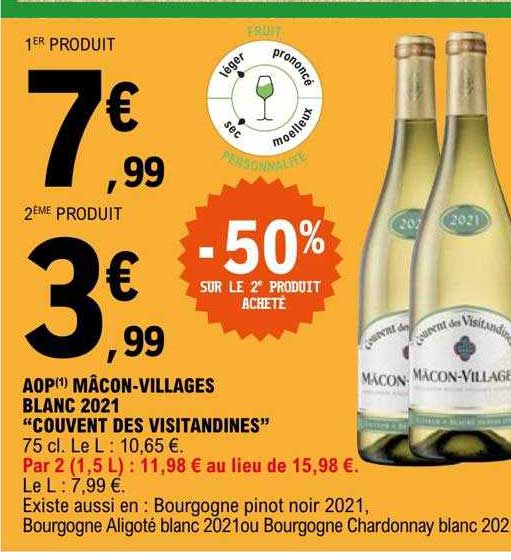 aop mâcon-villages blanc 2021 "couvent des visitandines"