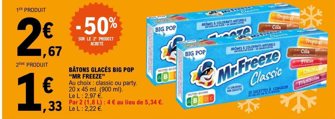 bâtons glacés big pop "mr freeze"