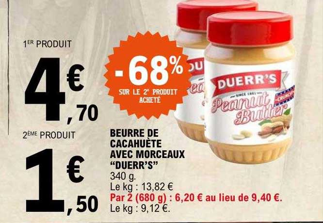 Beurre De Cacahuète Avec Morceaux "duerr's"