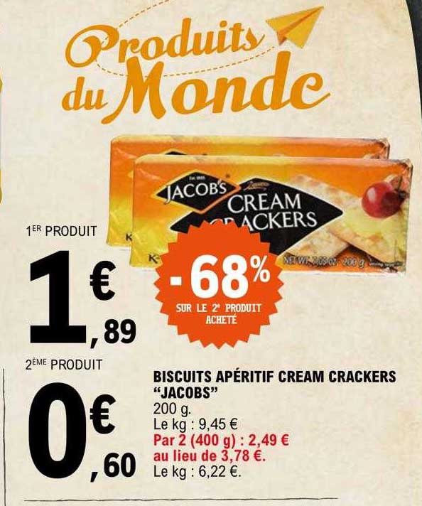 biscuits apéritif cream crackers "jacobs"