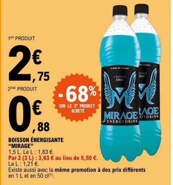 boisson énergisante "mirage"