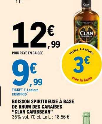 boisson spiritueuse à base de rhum des caraïbes "clan caribbean"