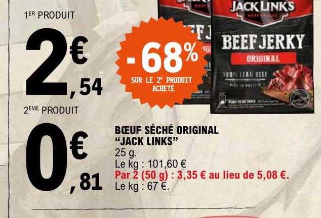 bœuf séché original "jack links"