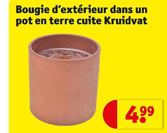 bougie d'extérieur dans un pot en terre cuite kruidvat