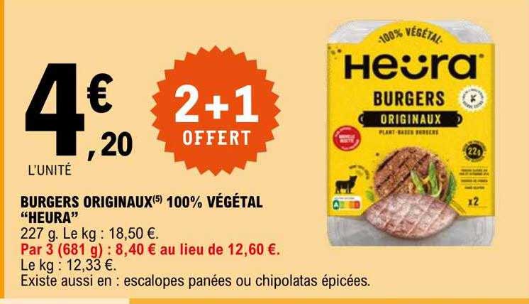 burgers originaux 100% végétal "heura"